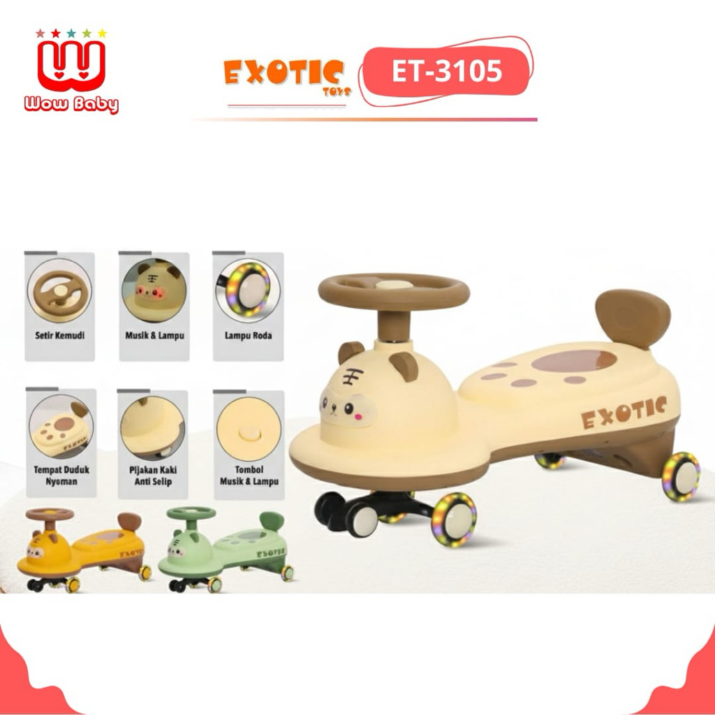 EXOTIC RIDE ON SWING CAR ET-3106(BEBEK) ET-3105 (TIGER) Mainan Anak ET-3103 (Magic Car)//ET-3101//ET