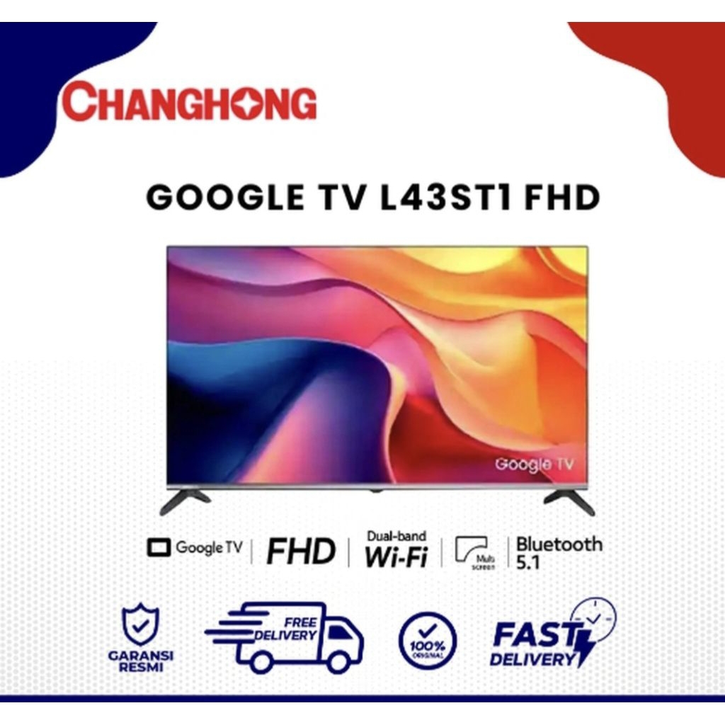 TV LED CHANGHONG 43 INCH ANDROID GOOGLE 43ST1 TV LED 43INCH CHANGHONG 43ST1 TV CHANGHONG 43 INCH
