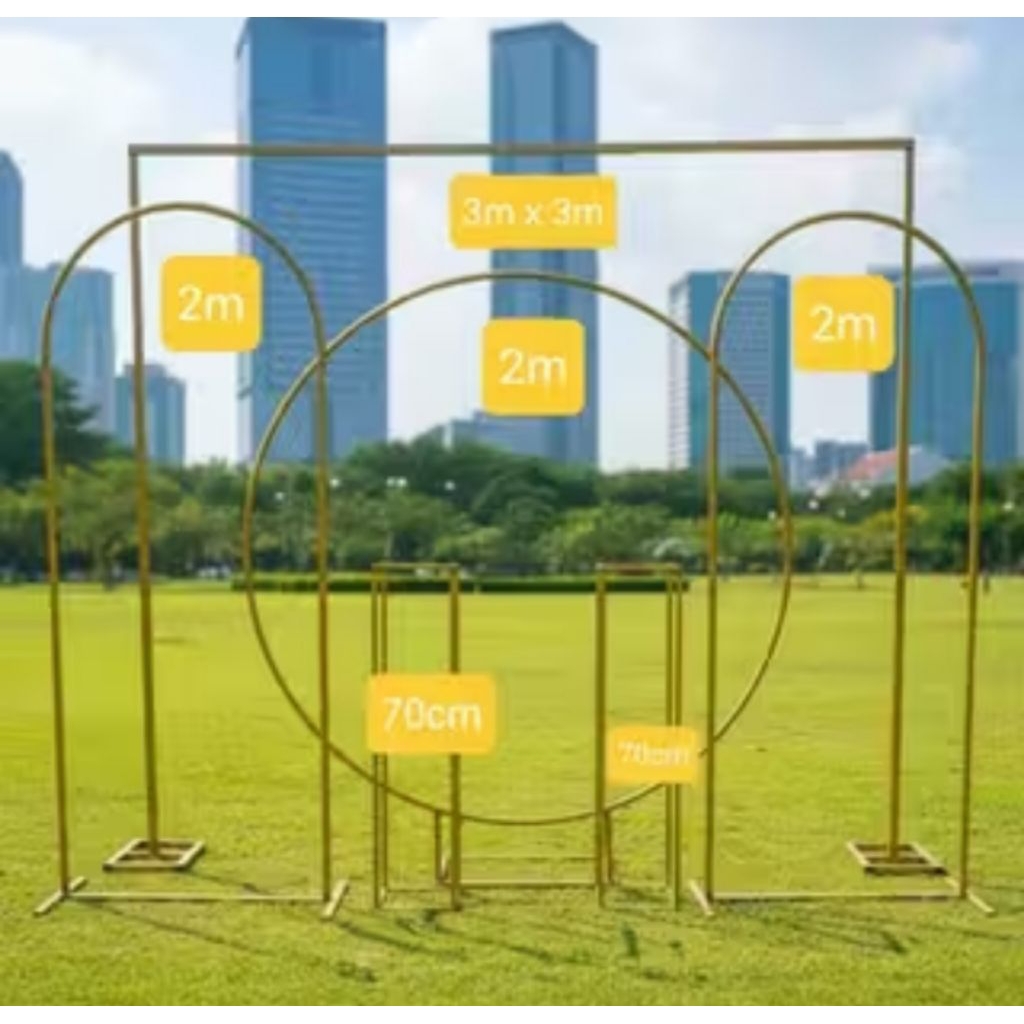 PAKET DEKORASI Gawang 3x3m Lingkaran besi standing oval standing flower.