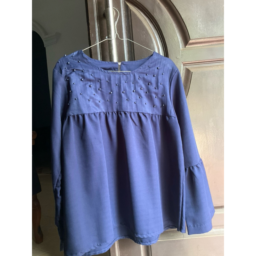 PRELOVED BLOUSE NAVY