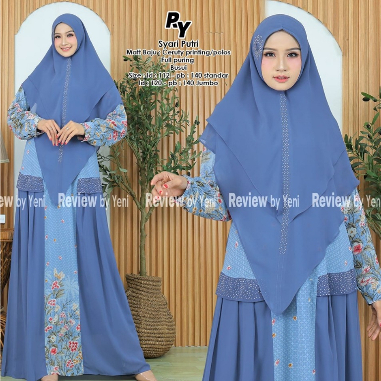 Review - Syar'i Gamis Putri Rempel Set Hijab Polos (Standar All Size & Jumbo 4 L)