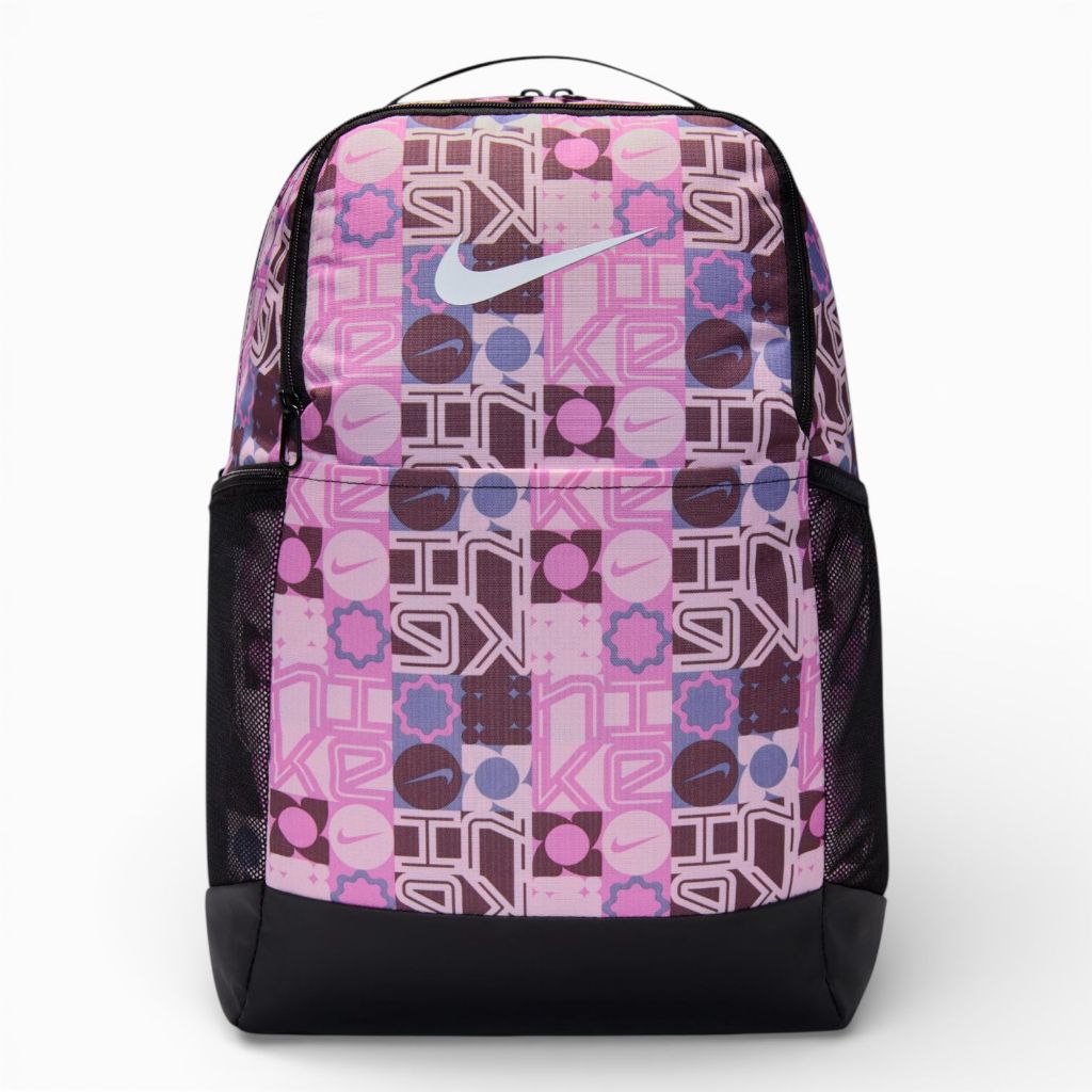 Tas Ransel Nike Brasilia 9.5 Training Backpack Medium 24L Black Pink Foam White