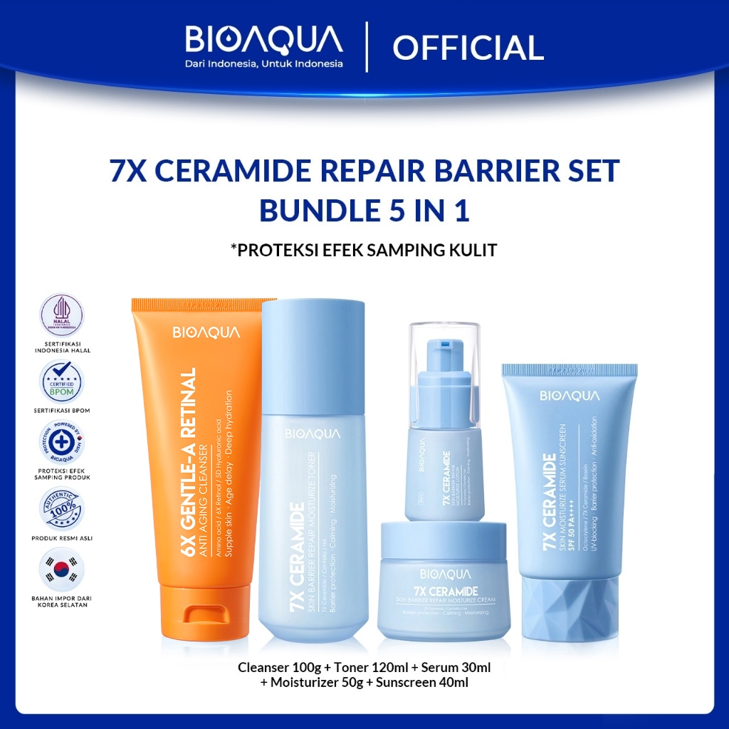 BIOAQUA 7X Ceramide Repair Barrier Sunscreen Sunblock Wajah Skincare With Moisturizer Cream / Hydrat