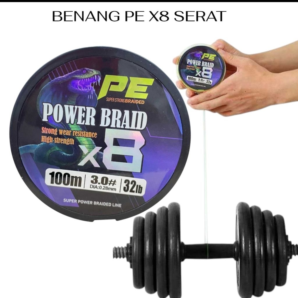 2Roll Senar Pancing Benang PE 8 Serat kuat
