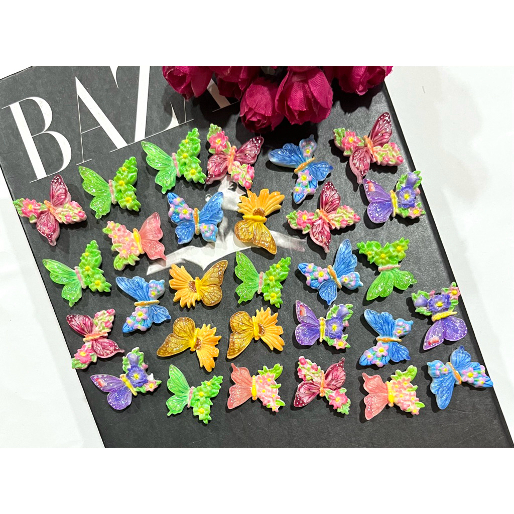clay/resin butterfly isi 100 pcs