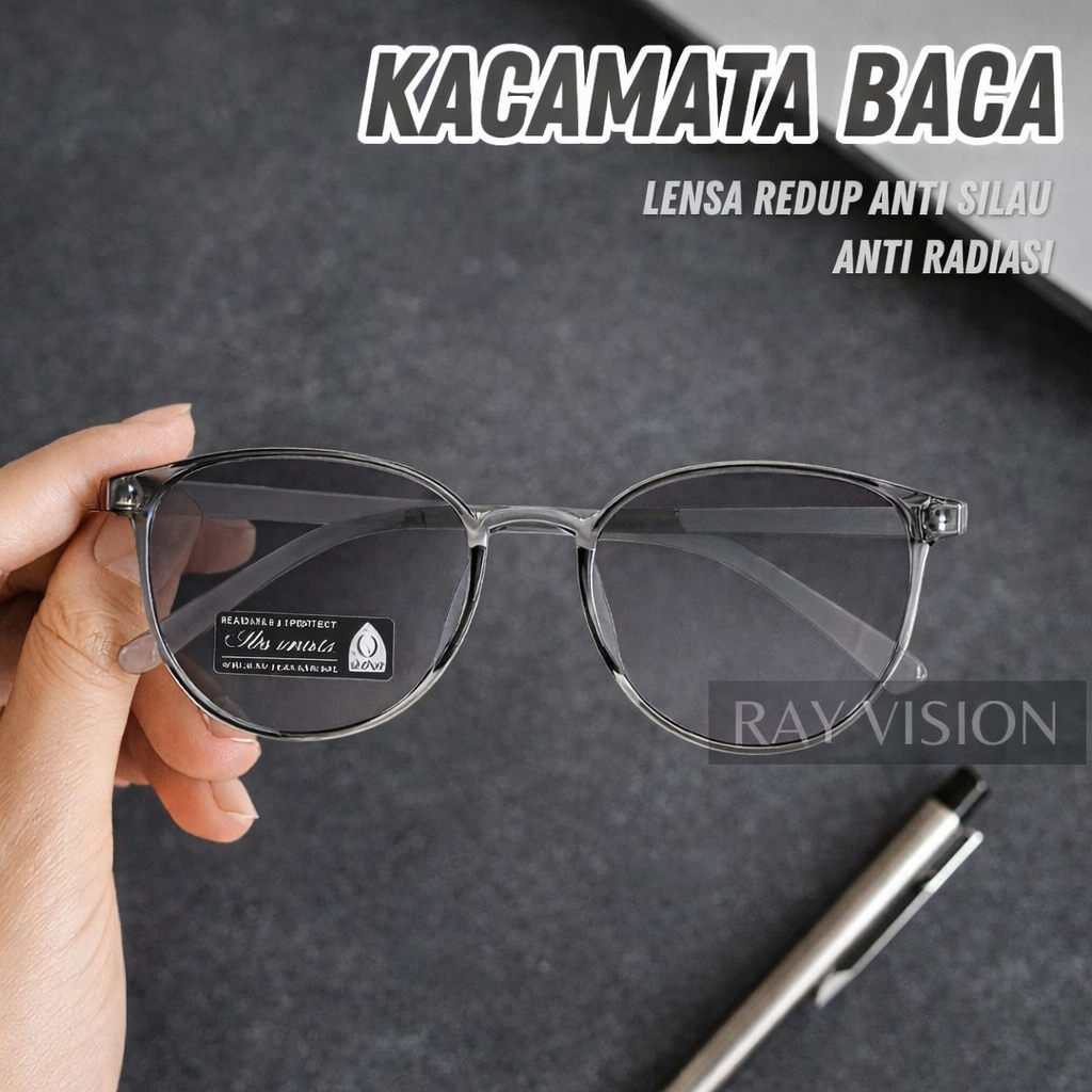 Kacamata Baca Plus 2 in 1 Lensa Double Fokus Anti Radiasi