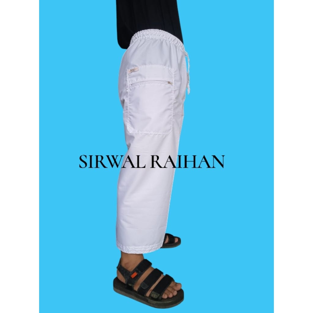 Juleashop Celana Sirwal Pria Putih Polos - Celana Cingkrang Laa Isbal Bahan Katun Adem - Sirwal