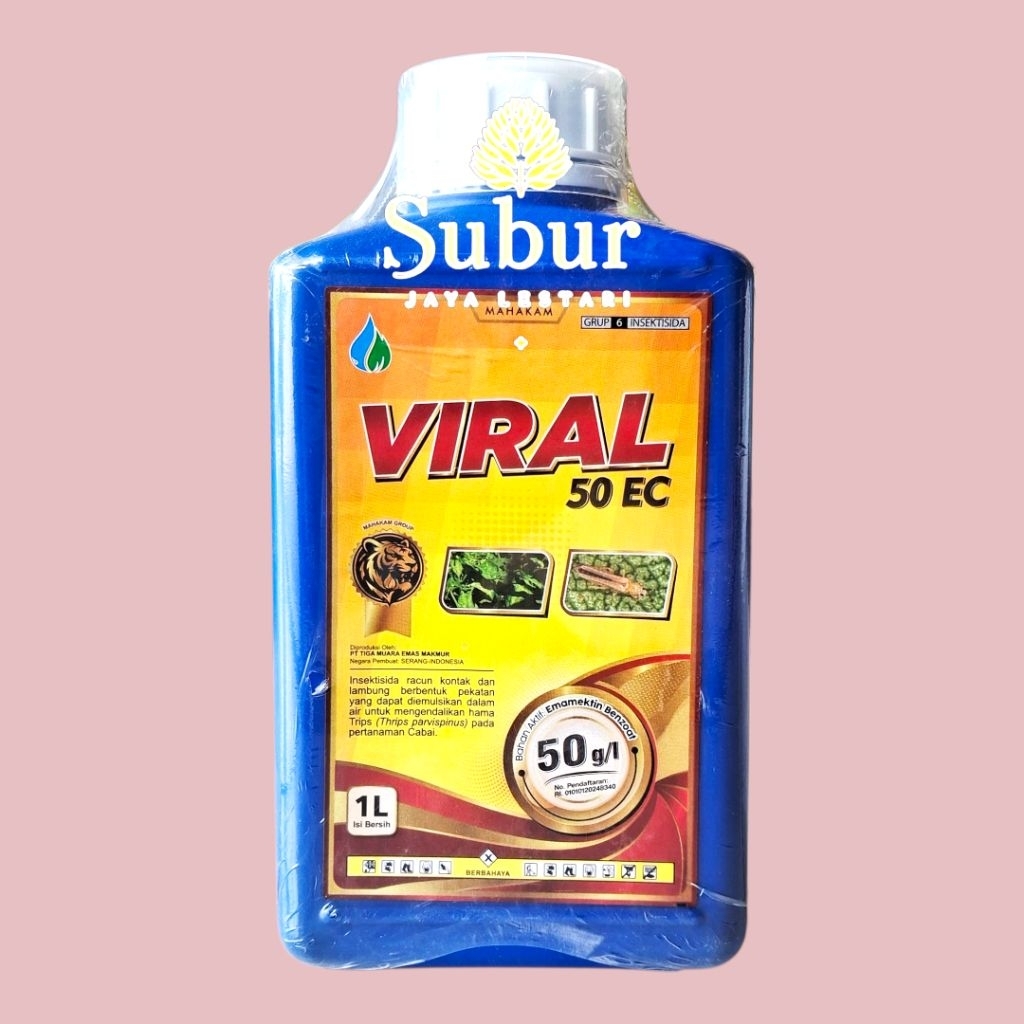 MAHAKAM VIRAL 50 EC 1 Liter - Insektisida Emamektin Benzoat 50g/l - Obat Hama Thrips & Ulat Grayak T