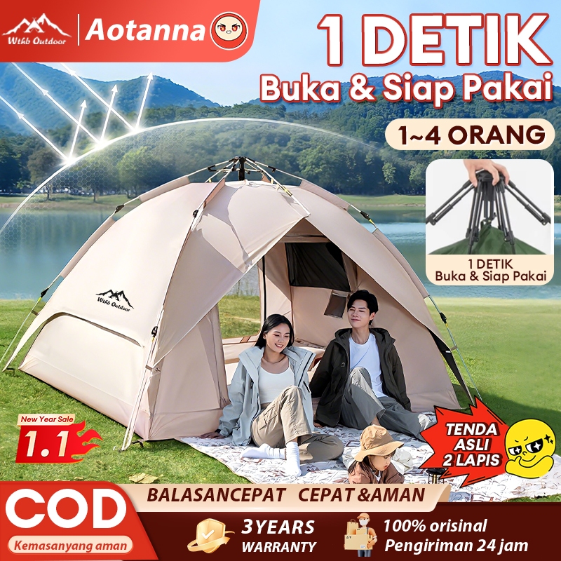 Tenda Camping 1-4 orang/Tenda otomatis 2-4 orang/Tenda Camping Kapasitas 1-4 Orang Tenda Otomatis Ou