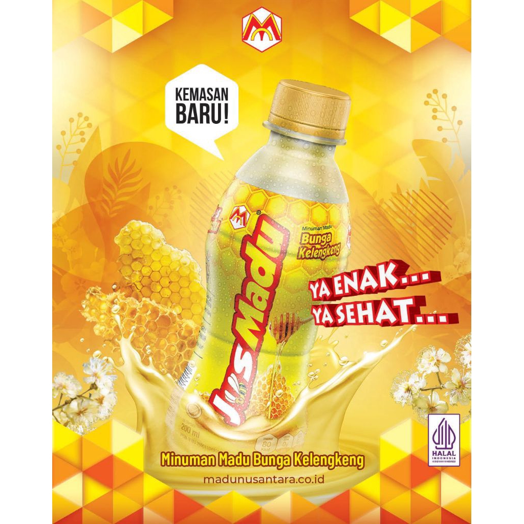 Jus Madu Nusantara Bunga kelengkeng botol 200ml bunga buah longan flower minuman segar minuman jus M