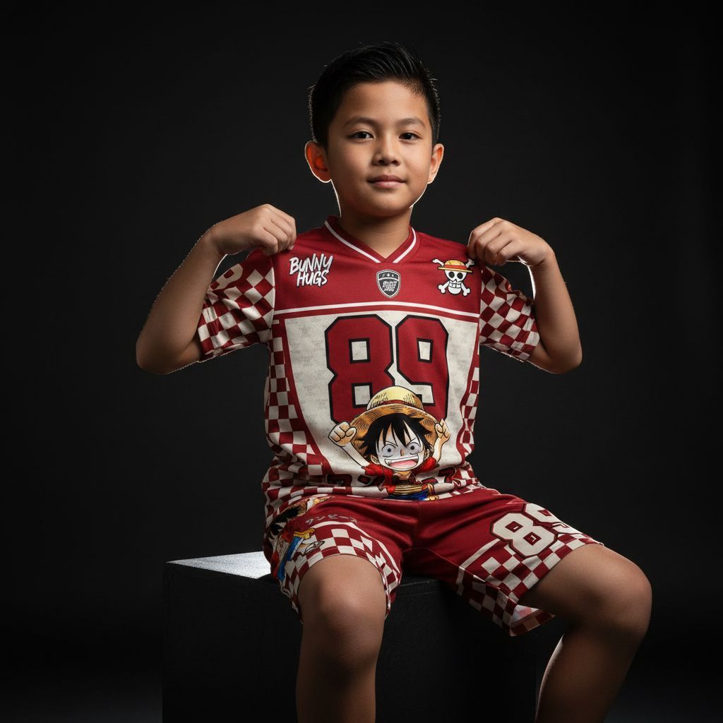 GOTBOOST Setelan Anak Usia 1-10 Tahun Series Number One Piece 89 Full Printing Streetwear Casual