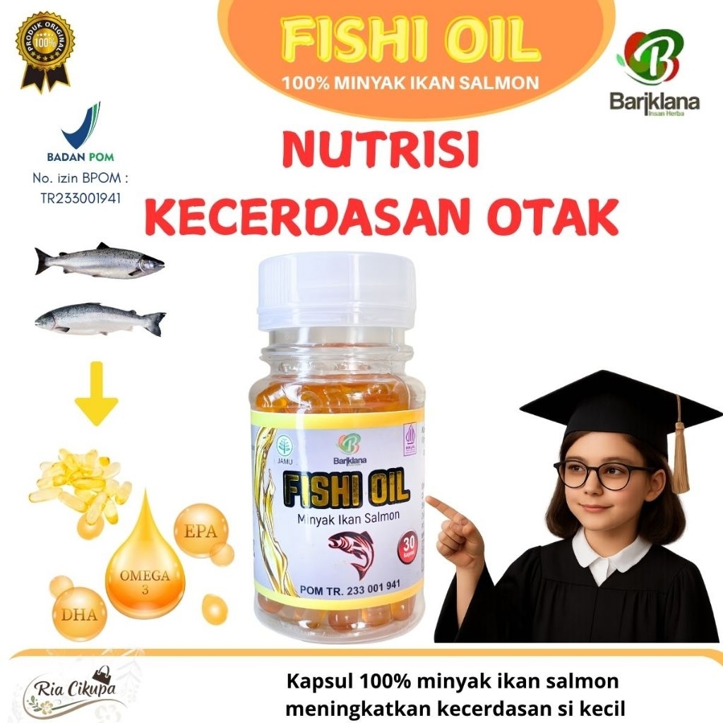 FISH OIL 100% Minyak Ikan Salmon Omega 3 Untuk Mendukung Kecerdasan Anak