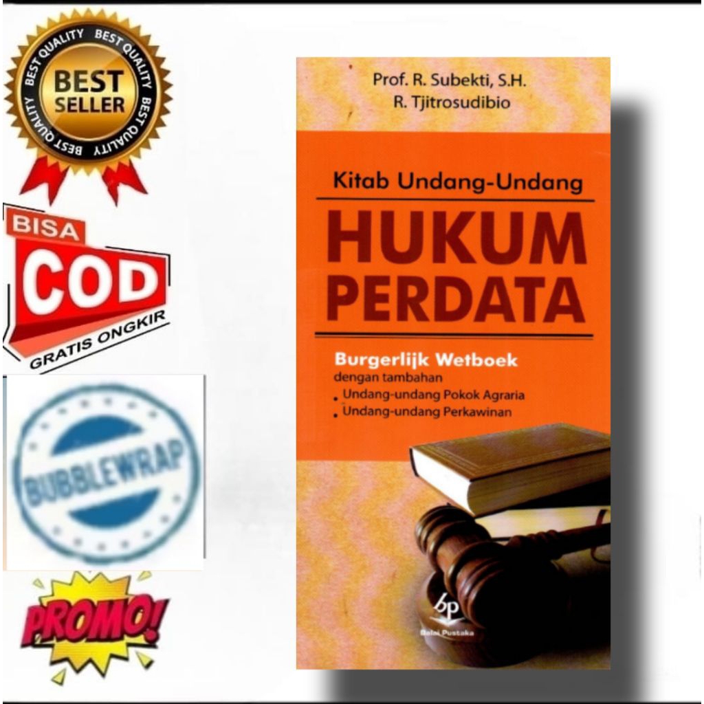buku Kitab Undang Undang Hukum Perdata BW Burgelitjk Wetboek - prof.R. Subekti s.h