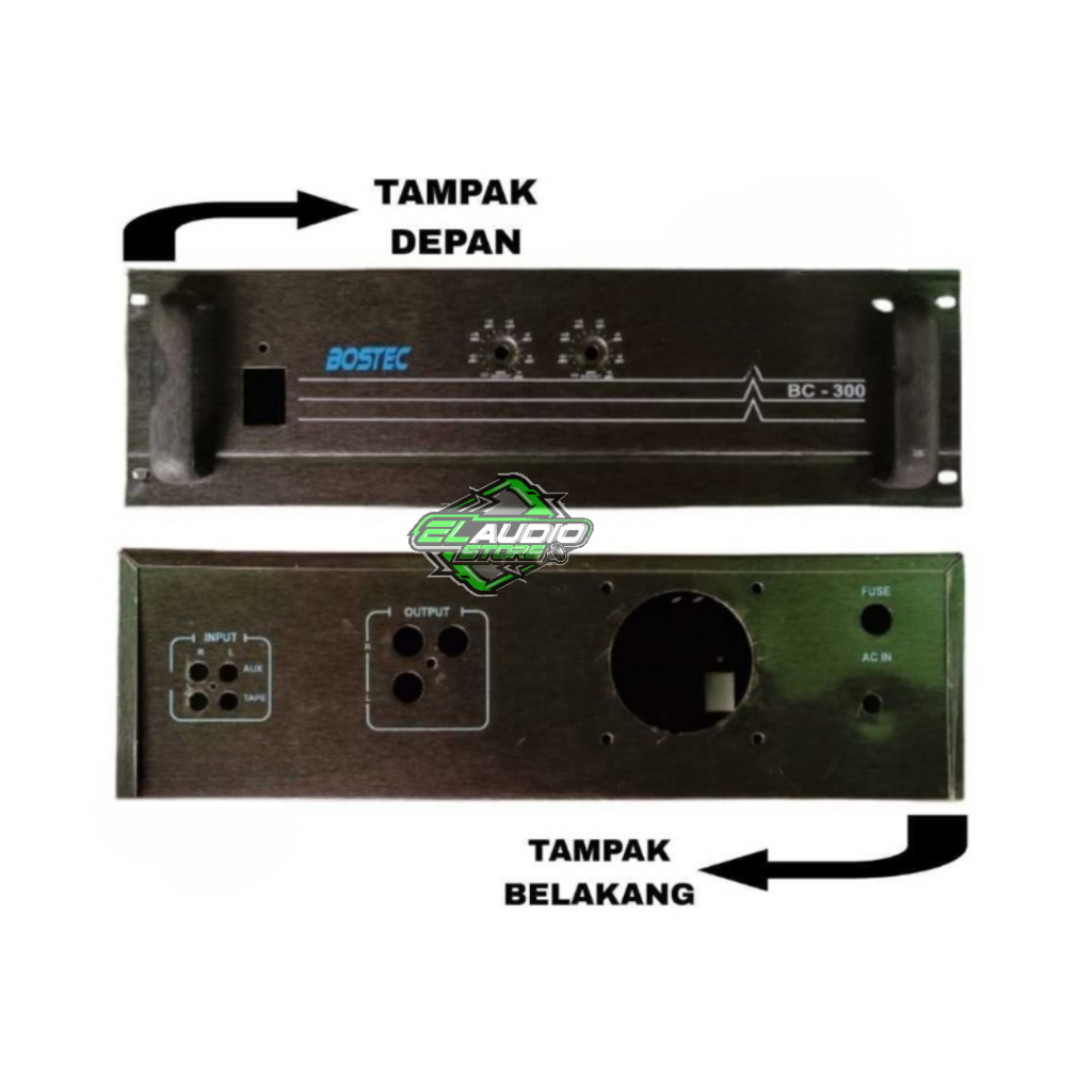 Box Power Amplifier 2 Potensio BOSTEC BC-300 / Box Ampli BC 300 Muat Trafo 10Amper