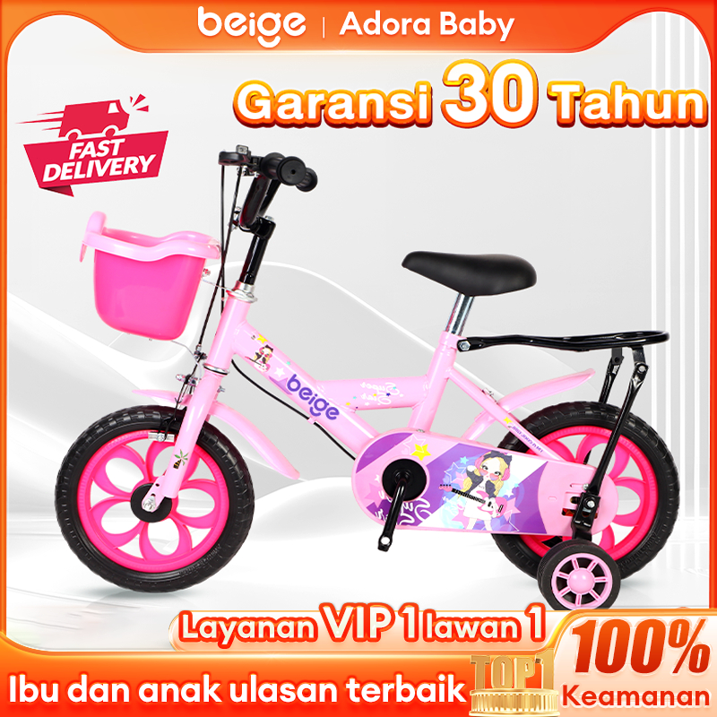 {Garansi 30 Tahun} Sepeda anak usia 3 - 12 tahun 12 inch Cewek Keranjang  sepeda anak perempuan