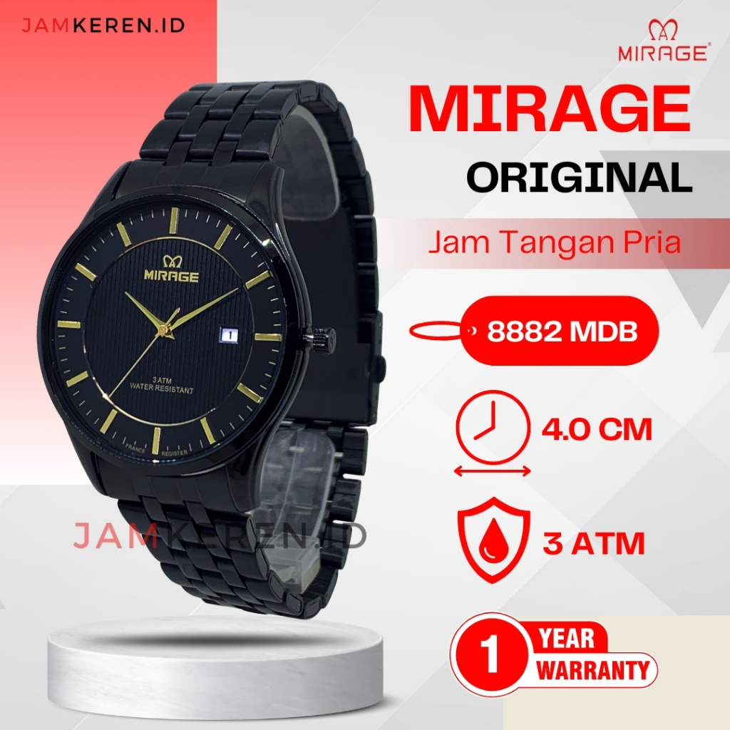 Jam Tangan | Jam Tangan Pria Original 100% | Mirage 8882 8544 M Stainless Tipis Anti Air Original