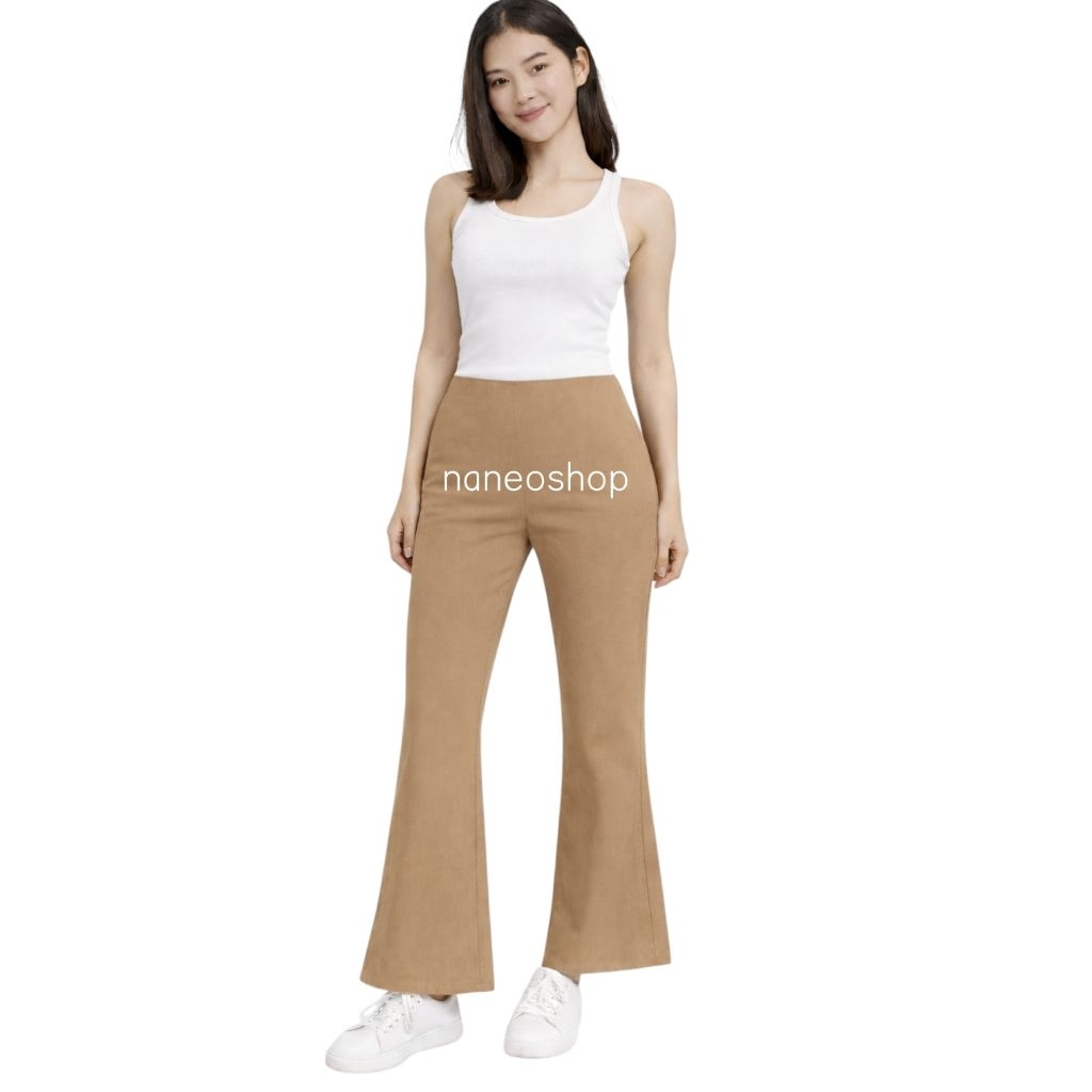 Celana panjang wanita Cutbray Stretch tebal Simple Me