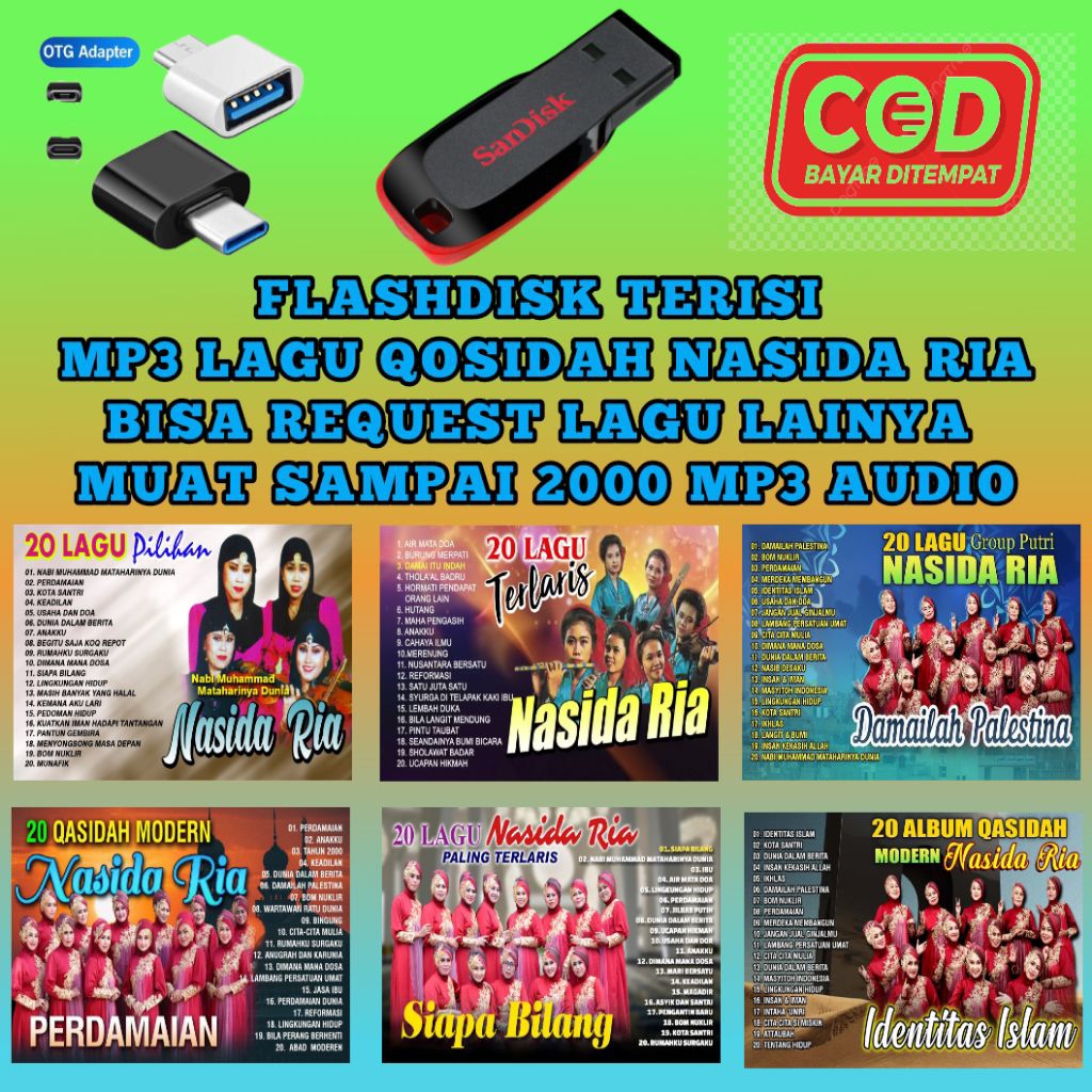 USB MP3 LAGU QOSIDAH TERBARU 2025 - USB MP3 LAGU SHOLAWAT NASIDA RIA - USB ISI LAGU UNTUK MOBIL - FL