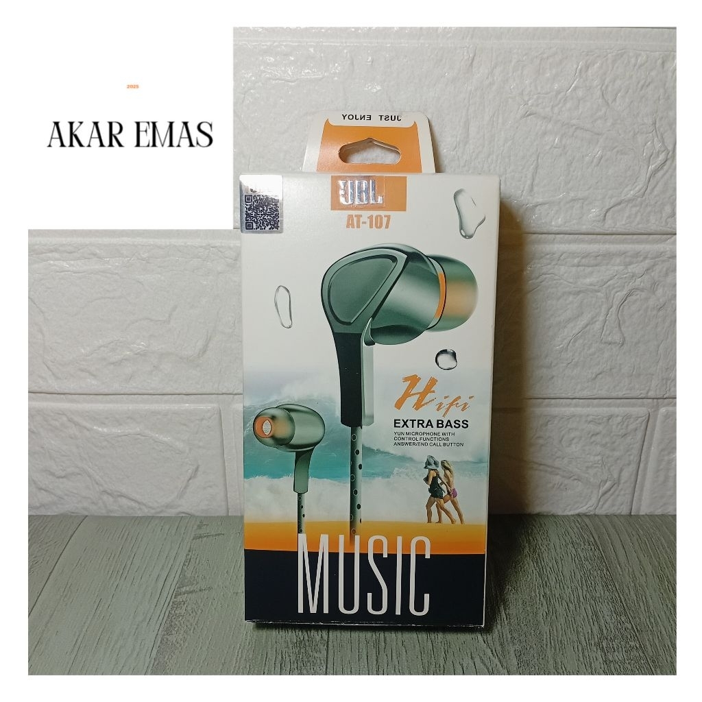 Earphone Kabel JBL AT-107 Hifi Extra Bass JBL