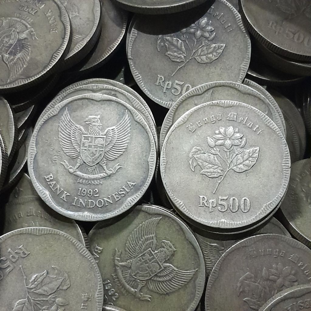 Koleksi Koin Lama 500 Rupiah Melati Besar Tahun 1992- Used