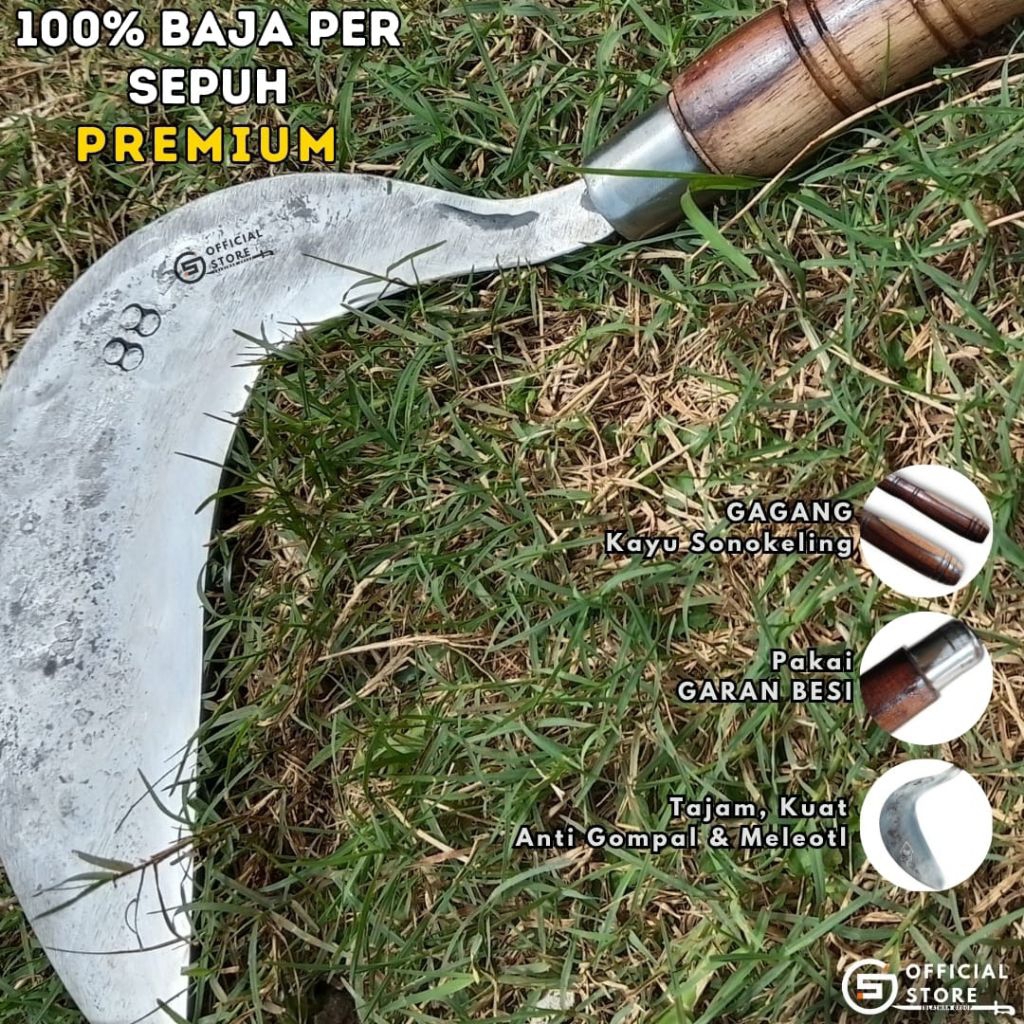Arit Super Tajam Buatan Garut Arit Rumput Sabit Sipuhan BAZA Model Cikajang Cap 88 Anti Meleot Dan G