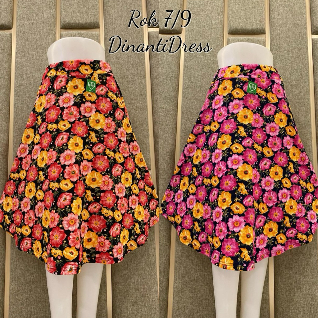 Rok Payung Wanita 7/9 Motif Bunga Kembang Sedang