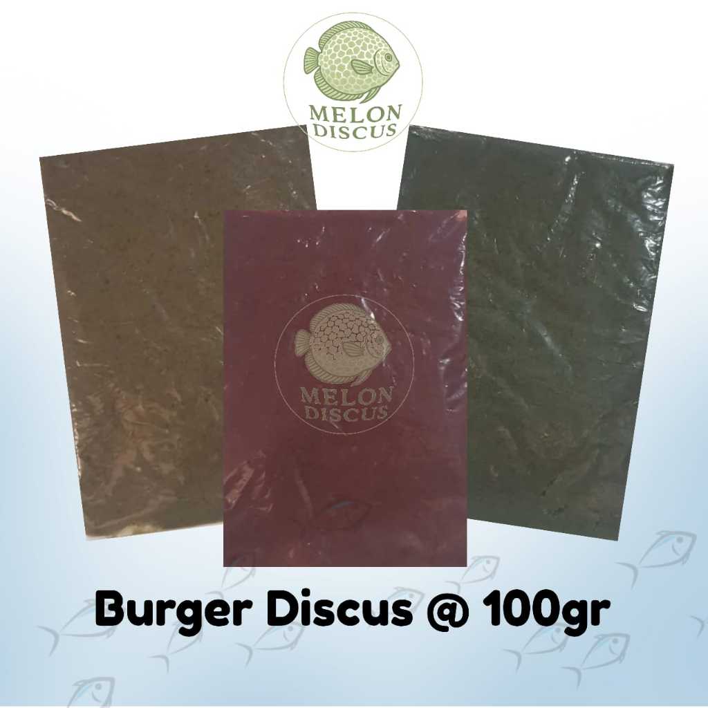 Burger Discus Frozen Pakan Warna Merah Hijau Polos 100g
