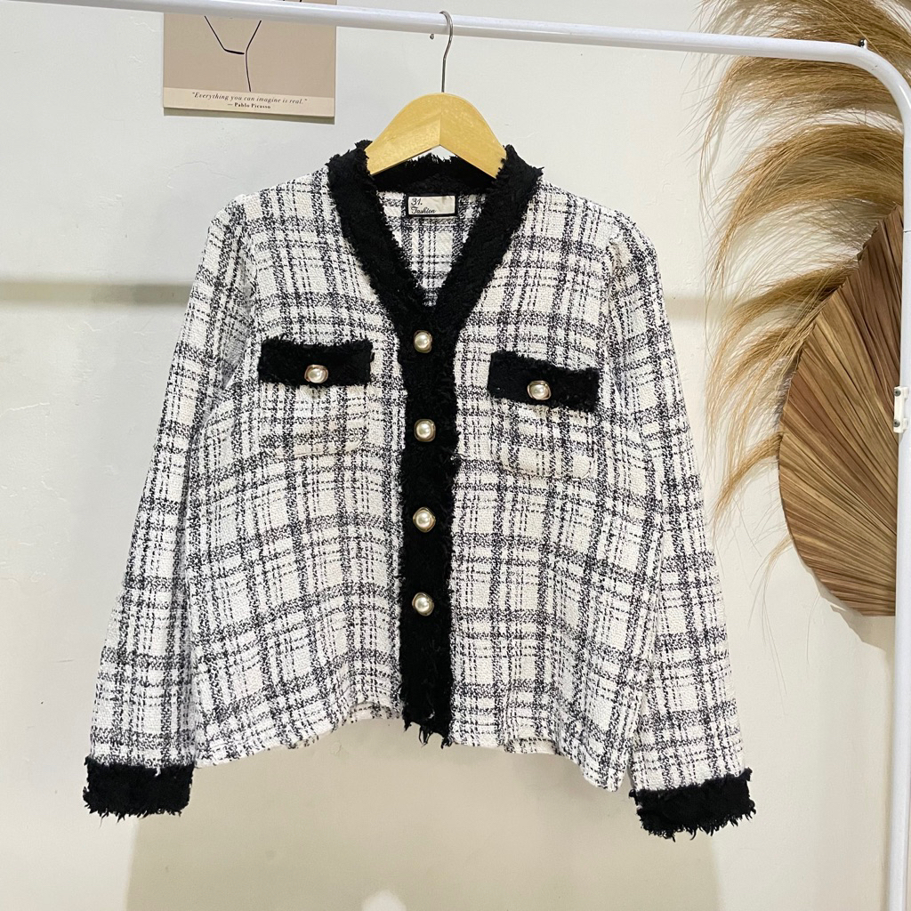 preloved tweed cardigan/tweed cardigan