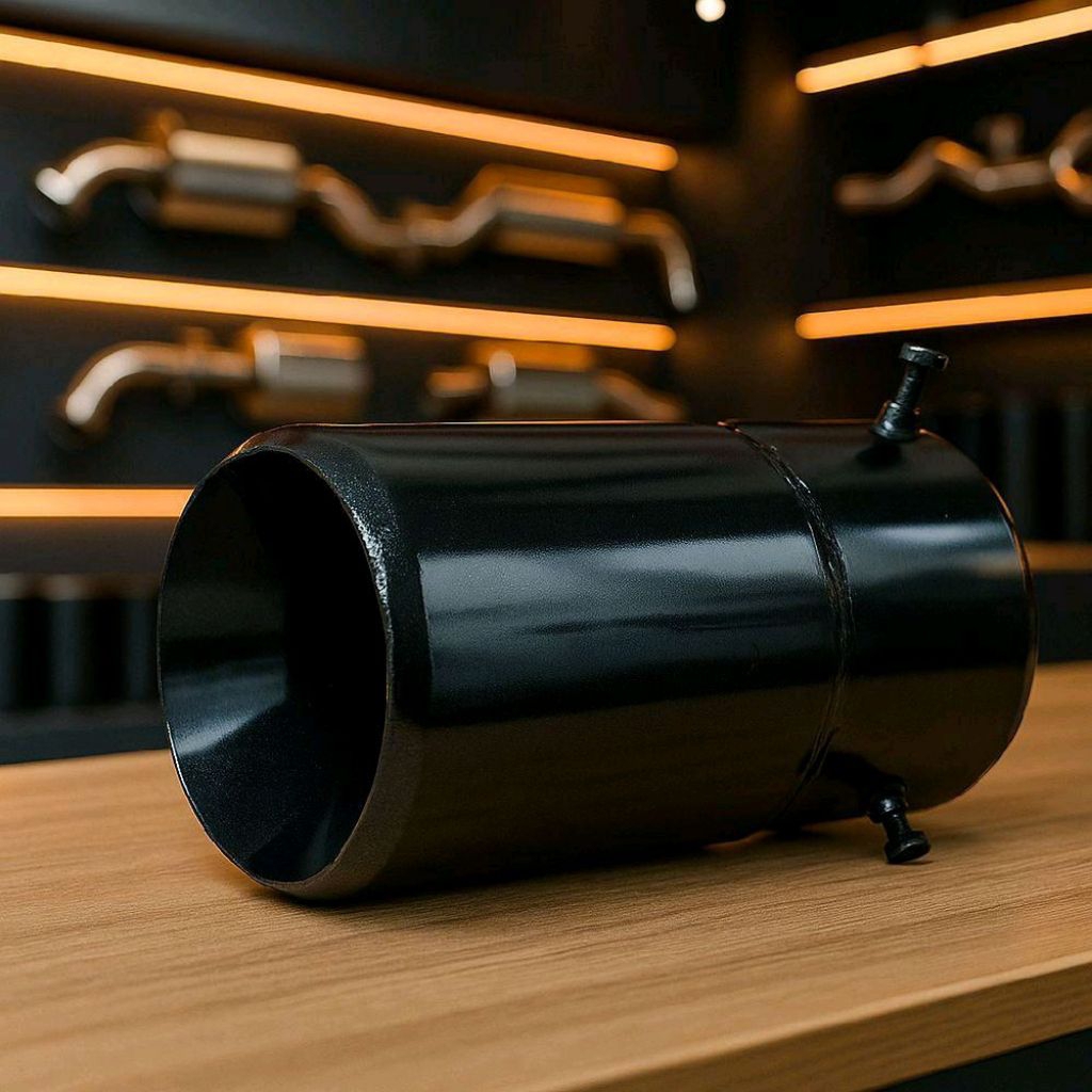 Knalpot Srigala Truk Tronton Hino Fuso Elf Giga Model Baut Plat Tebal Cat Anti Bakar Baut Pemasangan