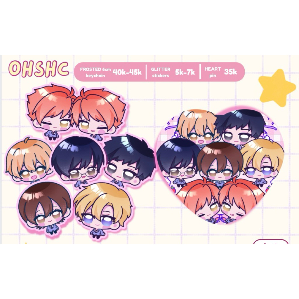 OHSHC | Ouran Highschool Host Club Merch Fanmerch Kaoru Hikaru Tamaki Haruhi Kyoya Honey Mori Sticke