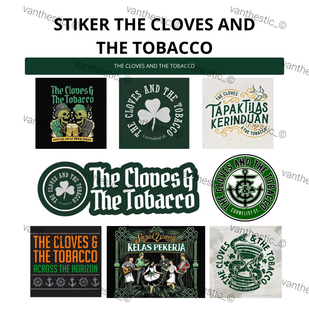 Stiker Set The Cloves and The Tobacco | The Cloves and The Tobacco | Stiker Set | Stiker Band