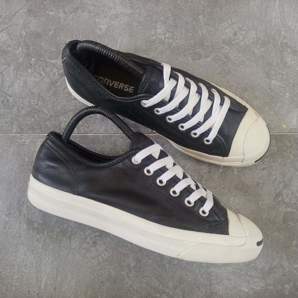 Converse Original Jack Purcell Leather Black White ( Size 39 )