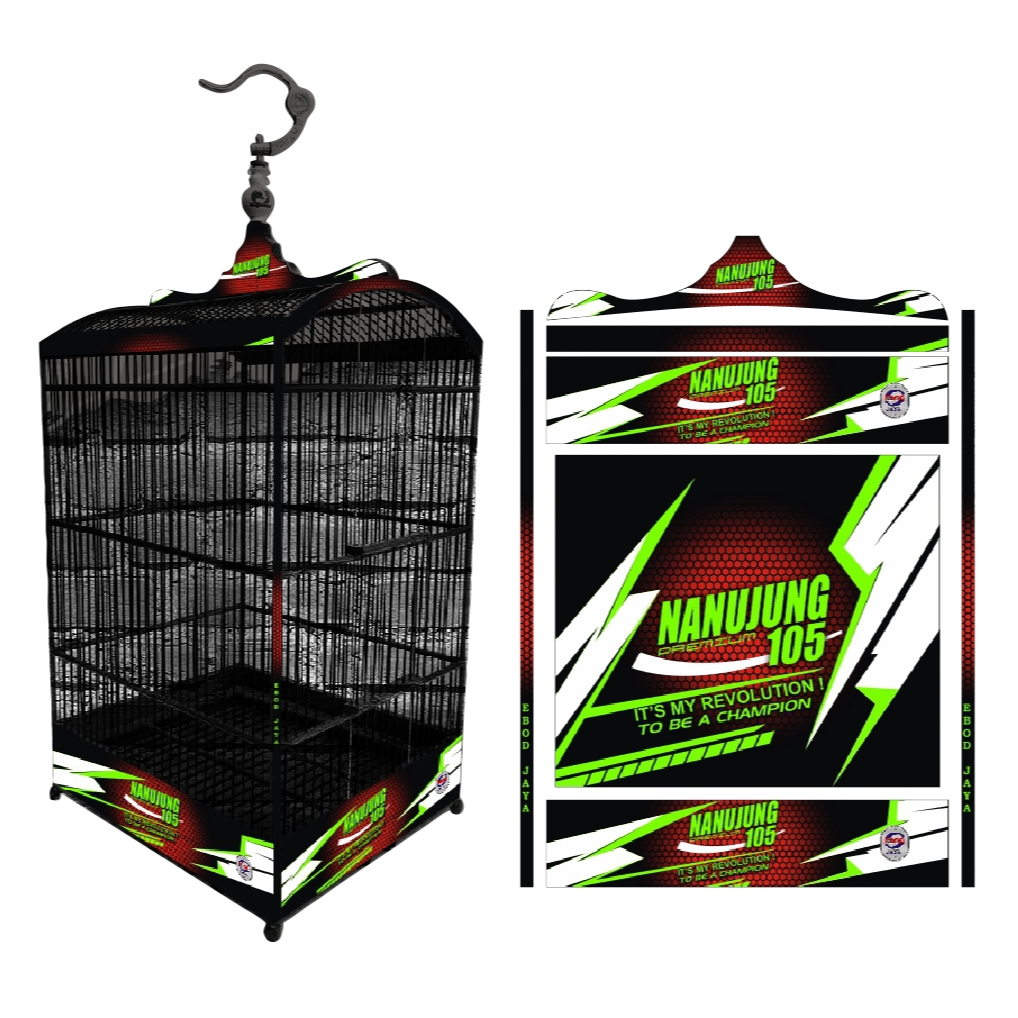 Stiker Decal SANGKAR KOTAK KK No. 1 KK No 2 KK No 3 Sangkar EBOD JAYA Sangkar ORIQ JAYA Sangkar RADJ