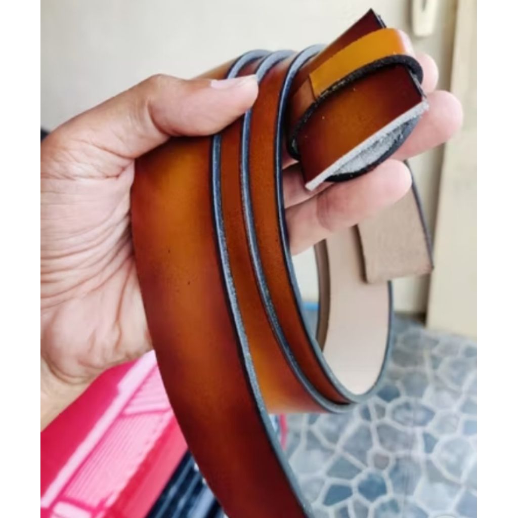 Tali ikat Pinggang / Tali Sabuk Kulit Asli / Tali Gesper Kulit