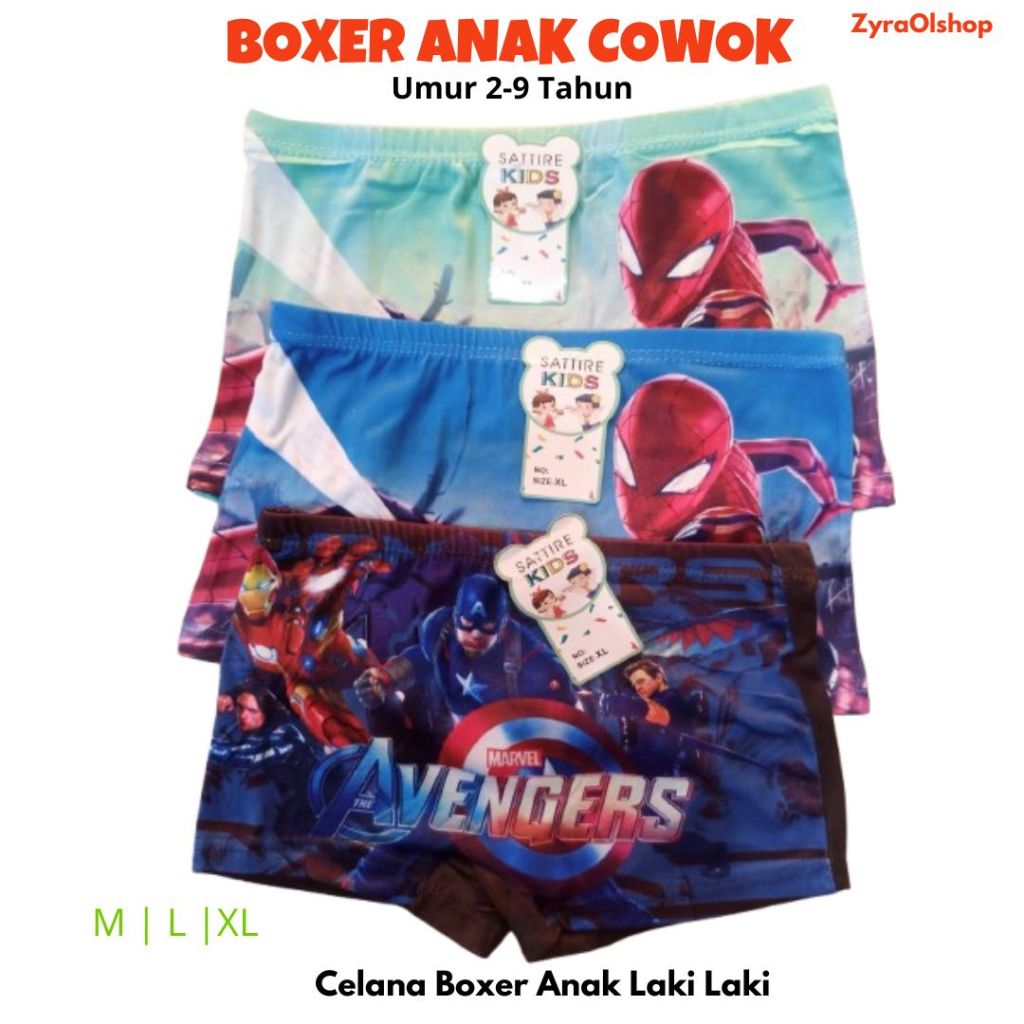 6 Pcs Celana Boxer Anak laki laki -Celana Boxer Laki Laki-Celana Dalam Boxer Anak Cowok Termurah - C