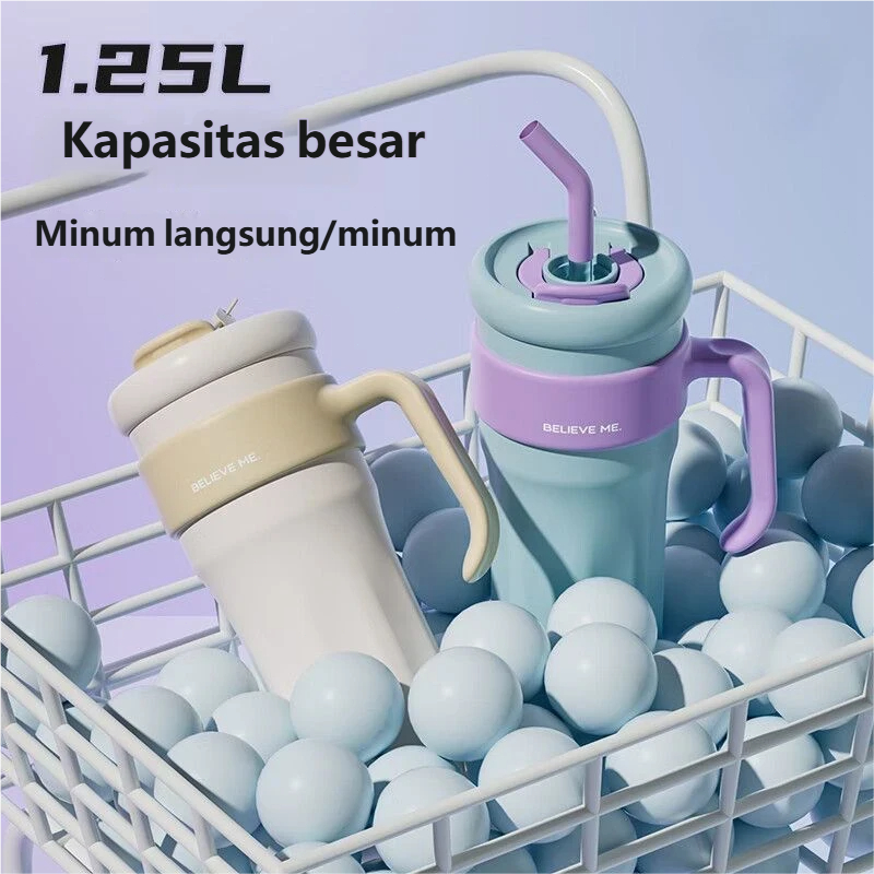 Cangkir Cangkir termos Cangkir kopi Gelas termos berkapasitas besar Cangkir termos yang bergaya dan 