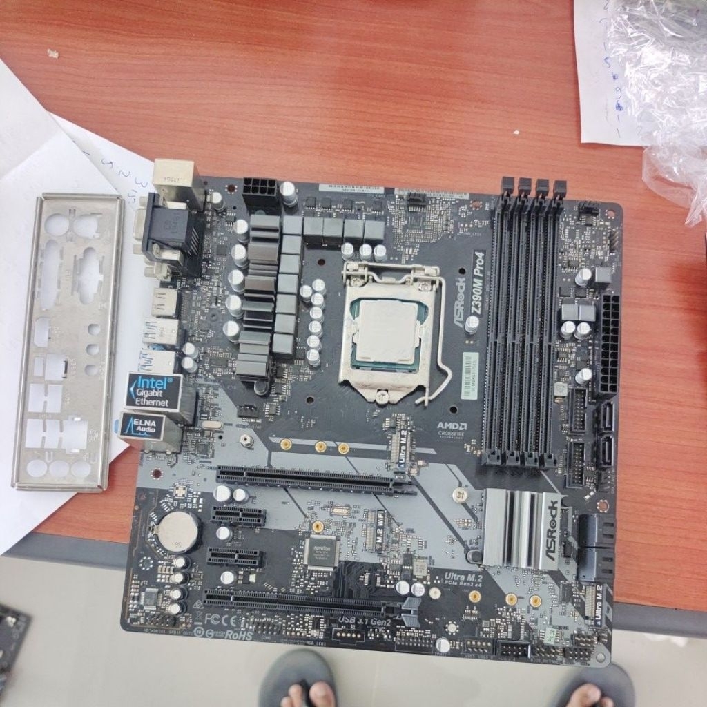 mainboard asrock z370m ddr4 + procsesor core i5-9400