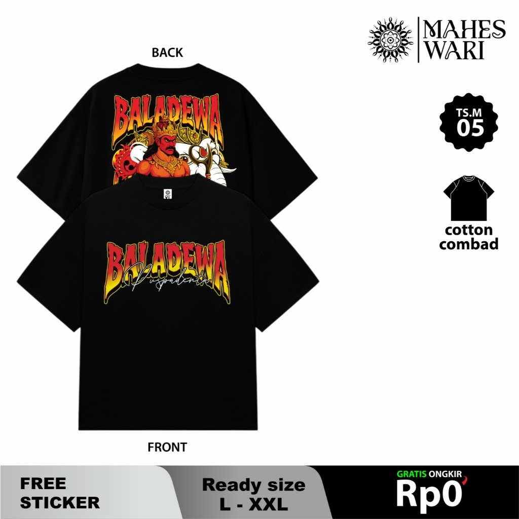 Maheswari Tshirt Wayang Kaos Baladewa Java Culture Original Baju Distro Jawa Cotton Combed Premium