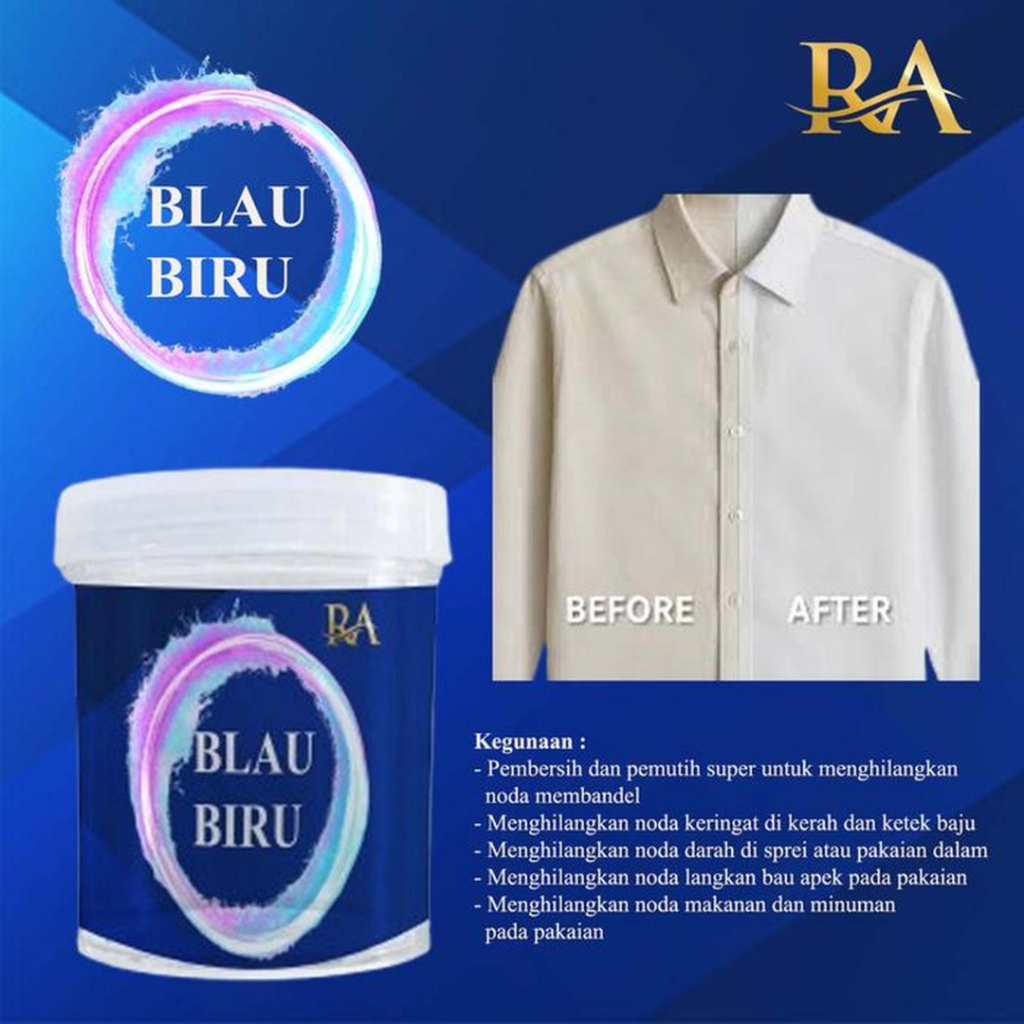 Blao Cuci Pakaian Tradisional Serbuk Blao Bubuk Biru Obat Gondong Membuat Baju Putih Kinclong Serbuk
