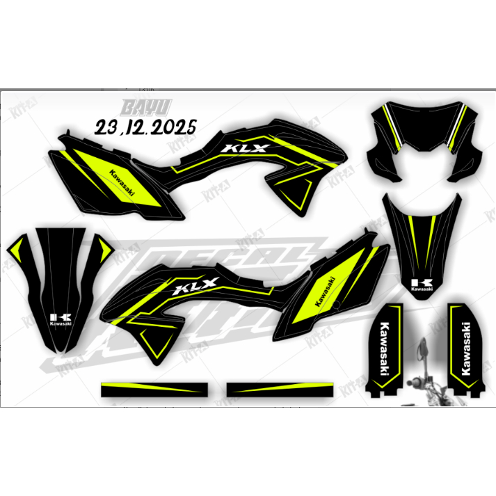 Decal klx bf 150 biru abu supermoto