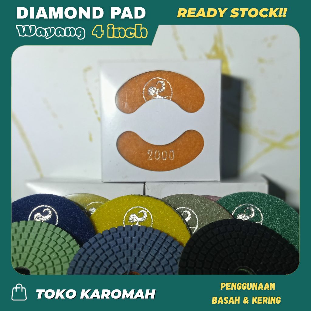 Diamond Pad Mata Poles / Amplas Lantai, Marmer,  Premium / Ped Poles Wayang