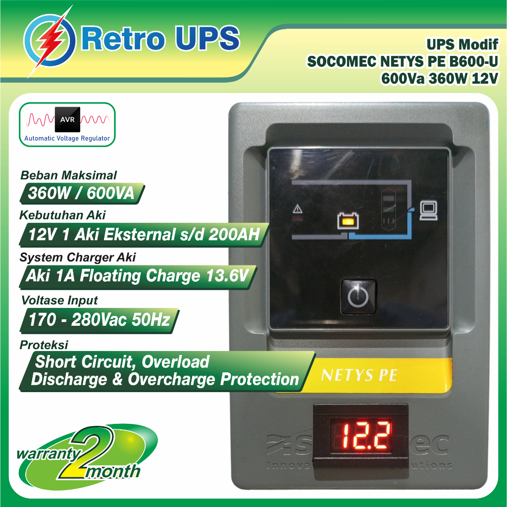 UPS Modifikasi Socomec 12v modif aki eksternal bergaransi