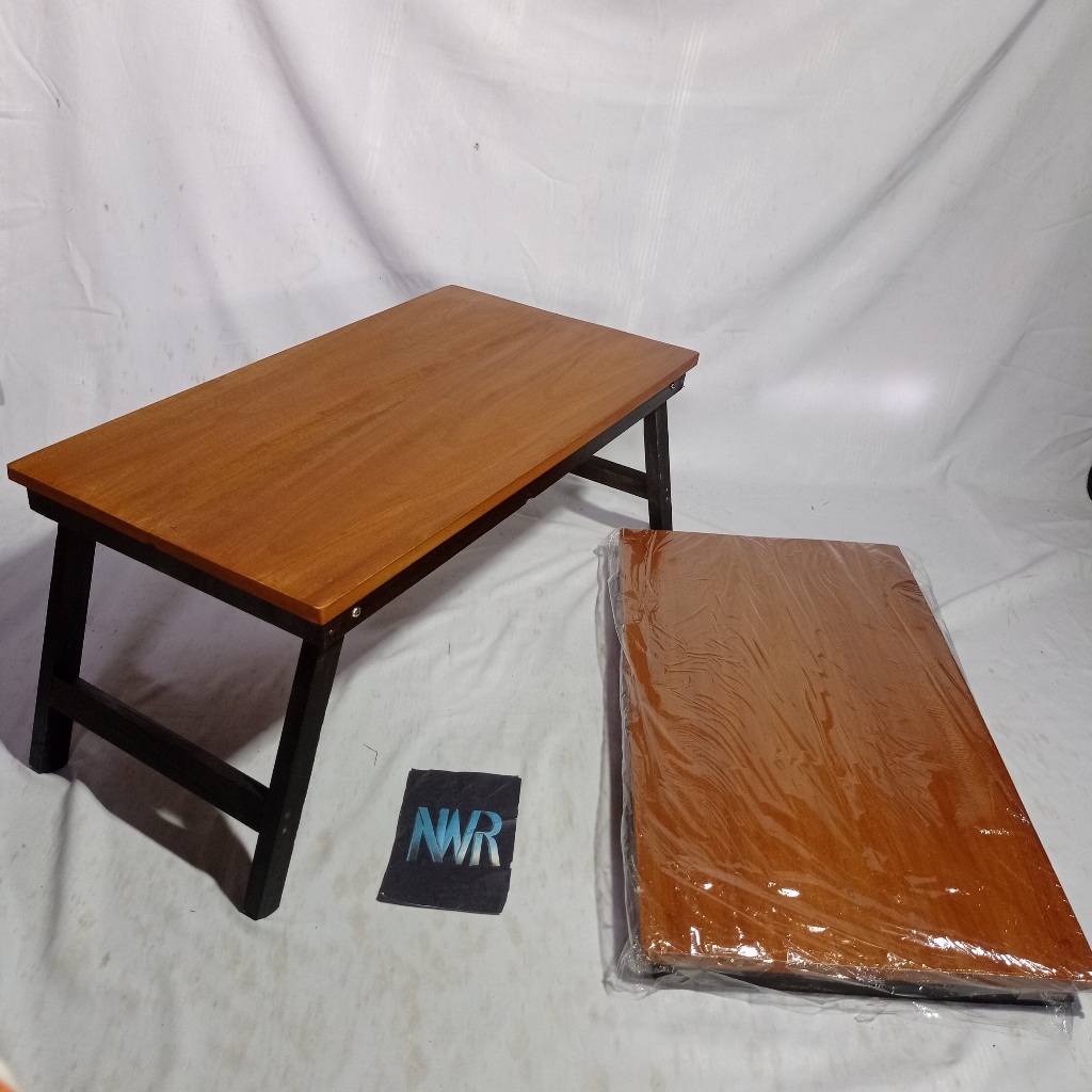 Meja Kayu Lipat Portable Serbaguna Handmade untuk Piknik, Belajar, Membaca & Ngaji Al Qur’an, Komput