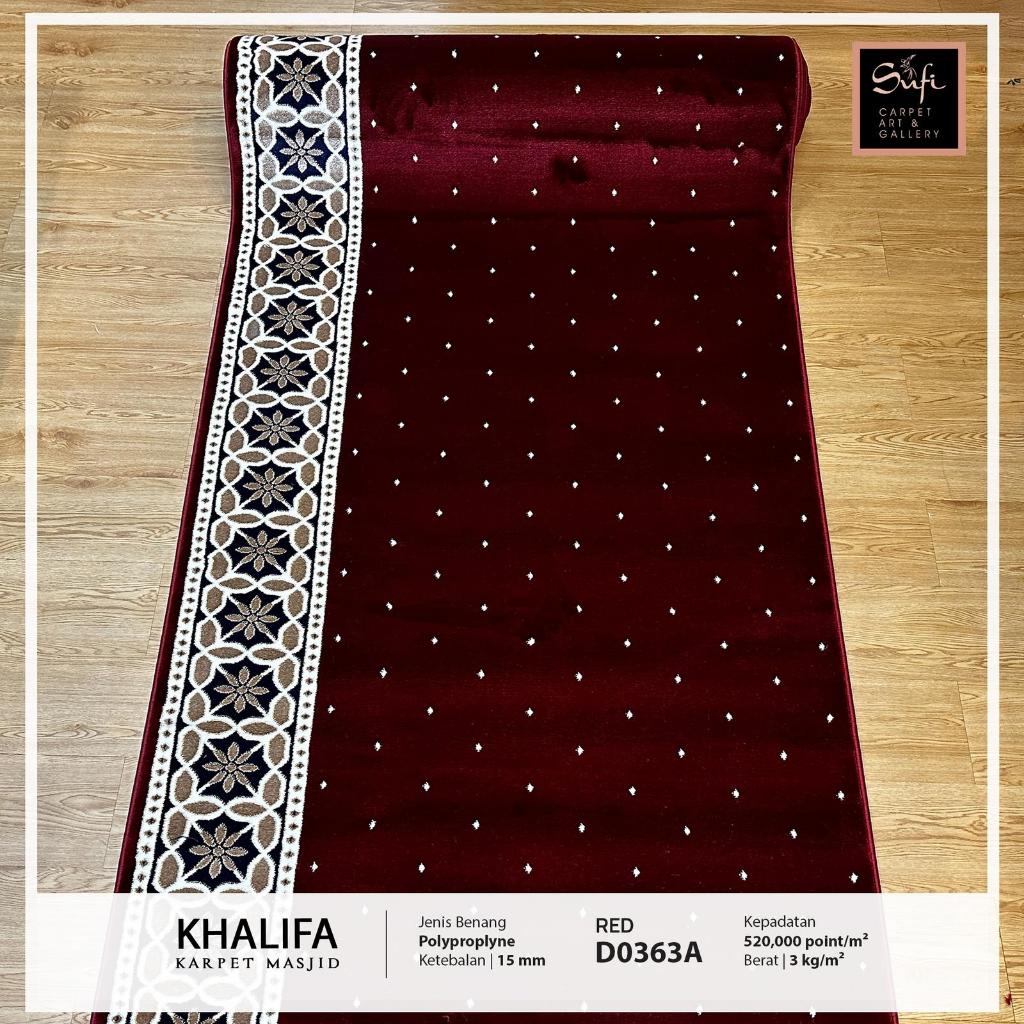 Karpet Masjid / Karpet Mushola / Sajadah Masjid Meteran Custom Design Turki Khalifah D0363A Red / Me