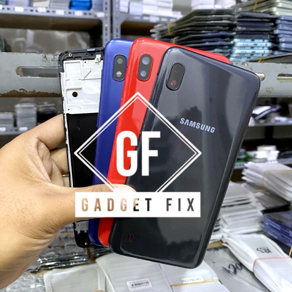 Backdoor Housing Fullset HP Samsung Galaxy A10 SM-A105F BAckdoor + Frame LCD Bekdor Kesing Full Set
