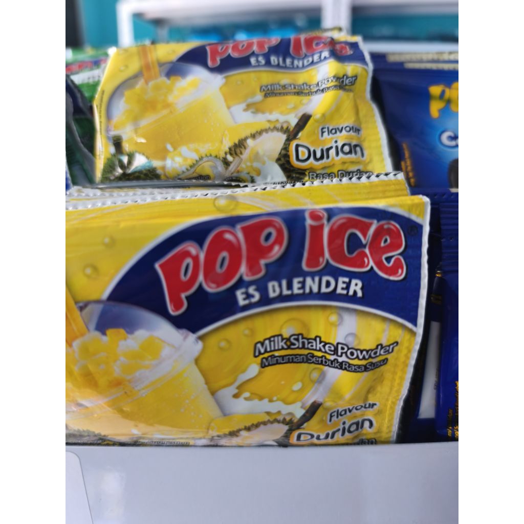 PopIce Es Blender All variant 10 sachet Rasa Cappuccino, Es Doger, Chocolate, Strawberry, Taro, Avoc