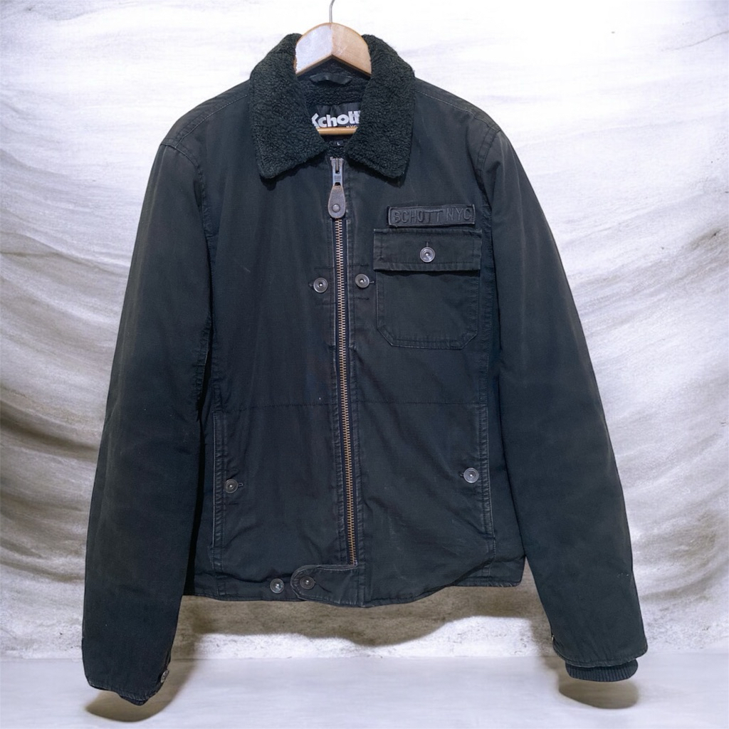 Schott NYC Jacket Denim Sherpa / Jaket Motor Schott USA