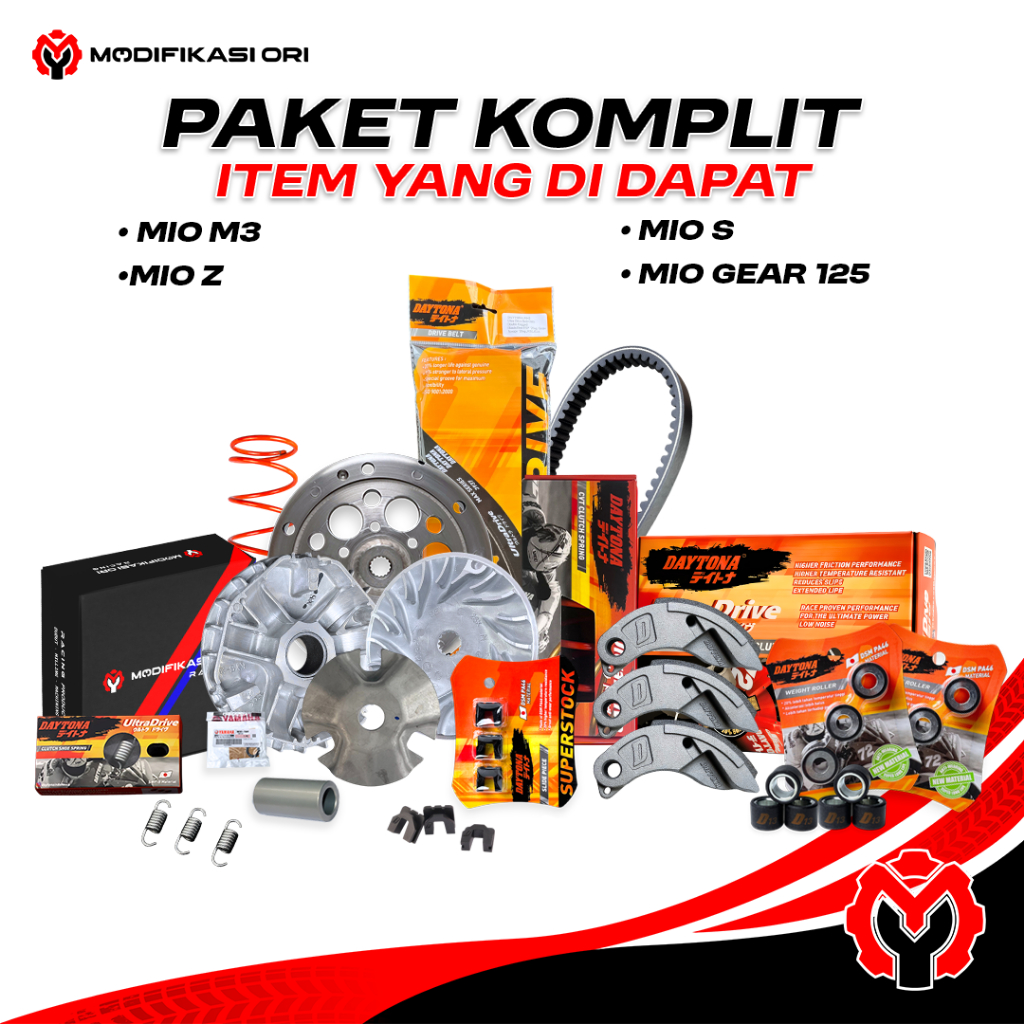 KIRIAN CVT X RIDE PAKET KOMPLIT MIO M3 - FINO FI 125 - X RIDE 125 Upgrade CVT Kirian Mio Racing Modi