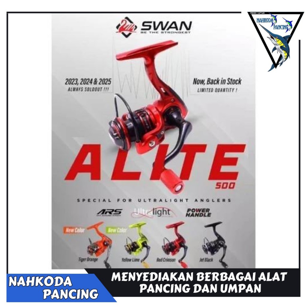 Reel swan alite 500 power handle ultra ligh | reel mini swan alite ukuran 500 bervarian warna