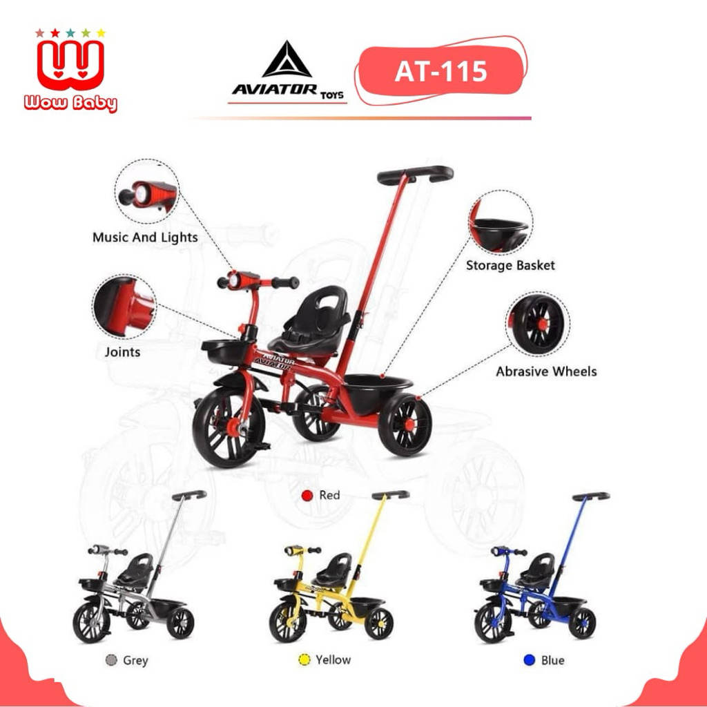 AVIATOR TRICYCLE AT-115 / AT-308-7 Sepeda Anak Roda Tiga